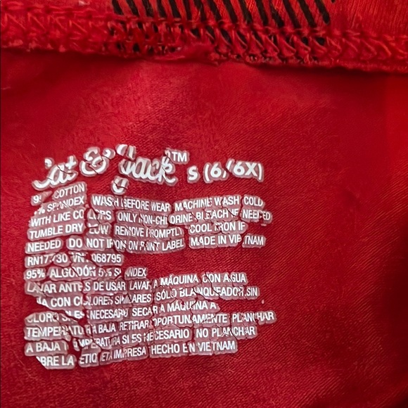 Cat & Jack Red and Black Plaid Leggings - Picture 3 of 4